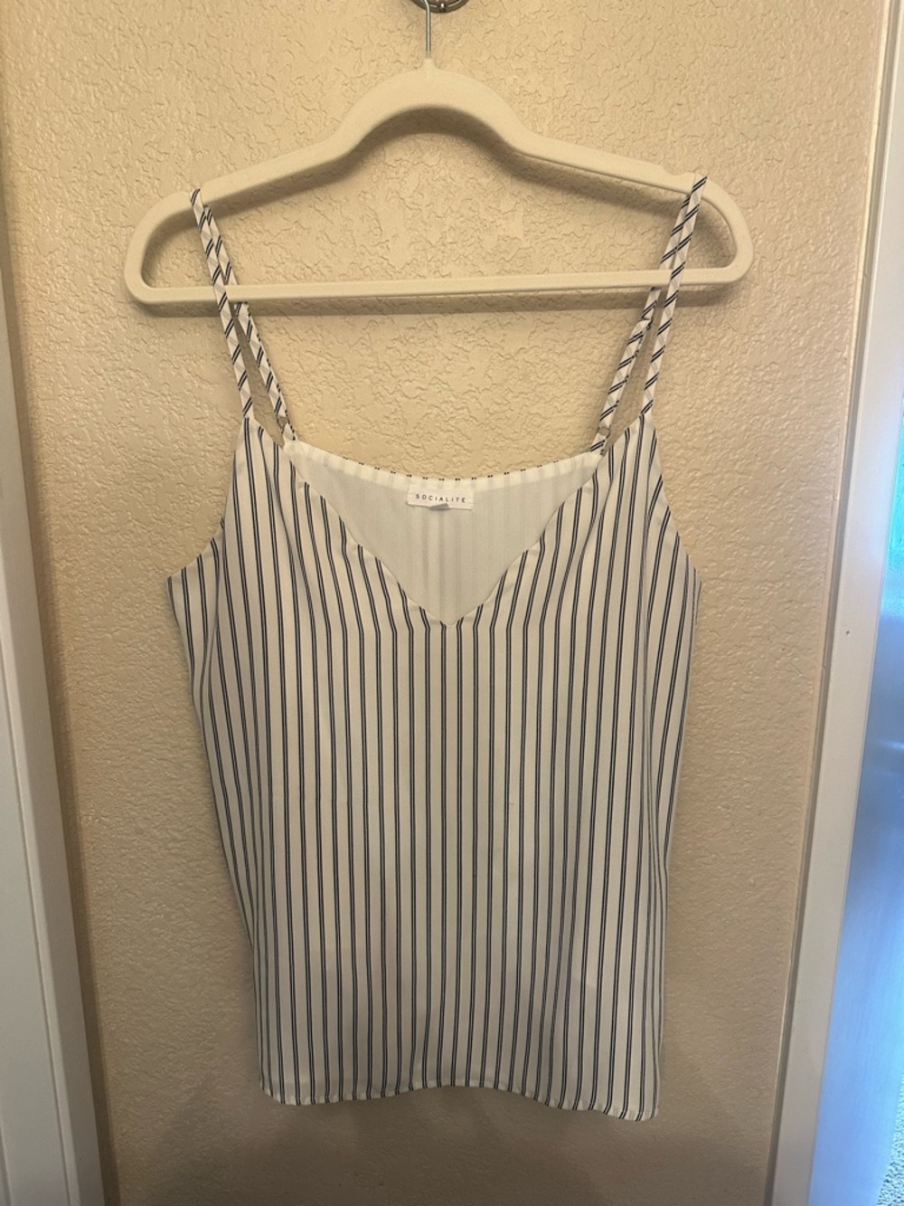 Socialite White Blouse with Black Stripes